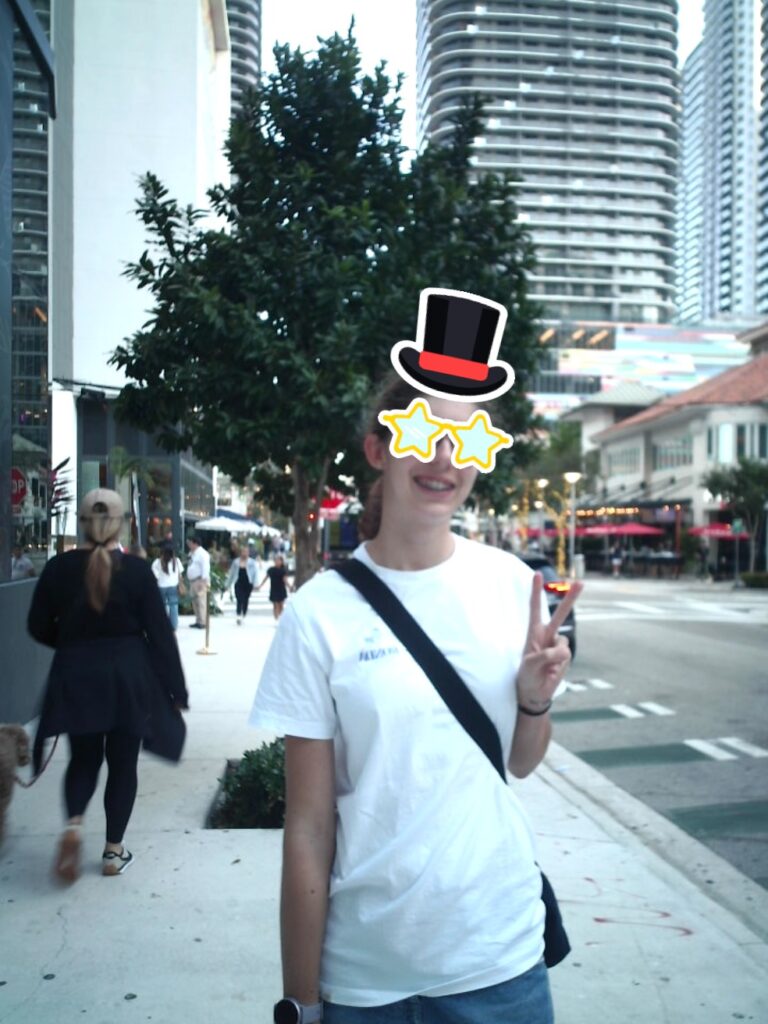 A holiday photo of me, taken by a digital information/advertising display using a filter